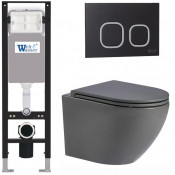 Подвесной унитаз с инсталляцией WeltWasser Amberg 350 / Merzbach 043 MT-GR / Amberg RD-BL 10000012384 серый матовый