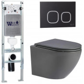 Подвесной унитаз с инсталляцией WeltWasser Amberg 350 ST / Merzbach 043 MT-GR / Amberg RD-BL 10000011365 серый матовый