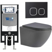 Подвесной унитаз с инсталляцией WeltWasser Amberg 497 / Merzbach 043 MT-GR / Amberg RD-BL 10000011370 серый матовый