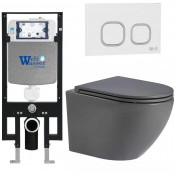 Подвесной унитаз с инсталляцией WeltWasser Amberg 497 / Merzbach 043 MT-GR / Amberg RD-WT 10000011373 серый матовый