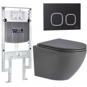 Подвесной унитаз с инсталляцией WeltWasser Amberg 497 ST / Merzbach 043 MT-GR / Amberg RD-BL 10000011375 серый матовый