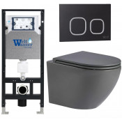 Подвесной унитаз с инсталляцией WeltWasser Amberg 506 / Merzbach 043 MT-GR / Amberg RD-BL 10000011380 серый матовый