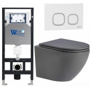 Подвесной унитаз с инсталляцией WeltWasser Amberg 506 / Merzbach 043 MT-GR / Amberg RD-WT 10000011383 серый матовый