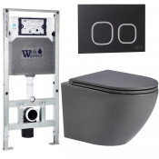 Подвесной унитаз с инсталляцией WeltWasser Amberg 506 ST / Merzbach 043 MT-GR / Amberg RD-BL 10000011386 серый матовый