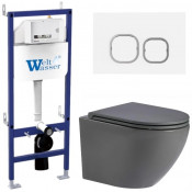 Подвесной унитаз с инсталляцией WeltWasser Bamberg 460 / Merzbach 043 MT-GR / Bamberg WT 10000013608 серый матовый