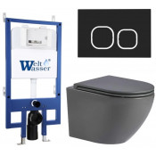 Подвесной унитаз с инсталляцией WeltWasser Bamberg 545 / Merzbach 043 MT-GR / Bamberg BL 10000013612 серый матовый