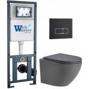 Подвесной унитаз с инсталляцией WeltWasser Marberg 410 / Merzbach 043 MT-GR / MAR 410 SE MT-BL 10000011395 серый матовый