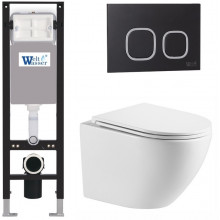 Подвесной унитаз с инсталляцией WeltWasser Amberg 350 / Merzbach 043 MT-WT / Amberg RD-BL 10000012389 белый матовый