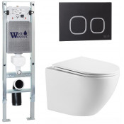 Подвесной унитаз с инсталляцией WeltWasser Amberg 350 ST / Merzbach 043 MT-WT / Amberg RD-BL 10000011405 белый матовый