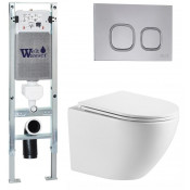 Подвесной унитаз с инсталляцией WeltWasser Amberg 350 ST / Merzbach 043 MT-WT / Amberg RD-CR 10000011406 белый матовый