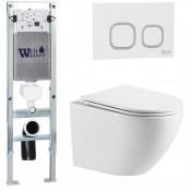 Подвесной унитаз с инсталляцией WeltWasser Amberg 350 ST / Merzbach 043 MT-WT / Amberg RD-WT 10000011408 белый матовый