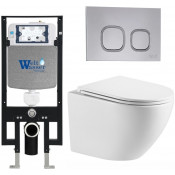 Подвесной унитаз с инсталляцией WeltWasser Amberg 497 / Merzbach 043 MT-WT / Amberg RD-CR 10000011411 белый матовый
