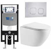 Подвесной унитаз с инсталляцией WeltWasser Amberg 497 / Merzbach 043 MT-WT / Amberg RD-MT CR 10000011412 белый матовый