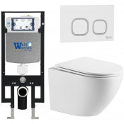 Подвесной унитаз с инсталляцией WeltWasser Amberg 497 / Merzbach 043 MT-WT / Amberg RD-WT 10000011413 белый матовый