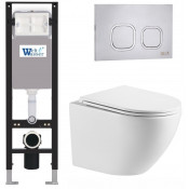 Подвесной унитаз с инсталляцией WeltWasser Amberg 350 / Merzbach 043 MT-WT / Amberg RD-MT CR 10000012391 белый матовый