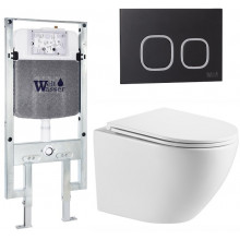 Подвесной унитаз с инсталляцией WeltWasser Amberg 497 ST / Merzbach 043 MT-WT / Amberg RD-BL 10000011415 белый матовый
