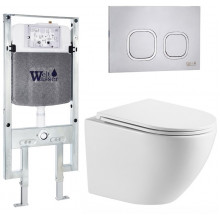 Подвесной унитаз с инсталляцией WeltWasser Amberg 497 ST / Merzbach 043 MT-WT / Amberg RD-MT CR 10000011417 белый матовый