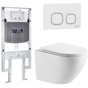 Подвесной унитаз с инсталляцией WeltWasser Amberg 497 ST / Merzbach 043 MT-WT / Amberg RD-WT 10000011418 белый матовый