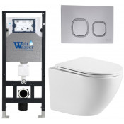 Подвесной унитаз с инсталляцией WeltWasser Amberg 506 / Merzbach 043 MT-WT / Amberg RD-CR 10000011421 белый матовый