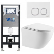 Подвесной унитаз с инсталляцией WeltWasser Amberg 506 / Merzbach 043 MT-WT / Amberg RD-WT 10000011423 белый матовый