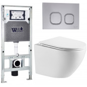 Подвесной унитаз с инсталляцией WeltWasser Amberg 506 ST / Merzbach 043 MT-WT / Amberg RD-CR 10000011426 белый матовый