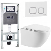 Подвесной унитаз с инсталляцией WeltWasser Amberg 506 ST / Merzbach 043 MT-WT / Amberg RD-WT 10000011428 белый матовый