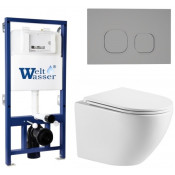 Подвесной унитаз с инсталляцией WeltWasser Bamberg 525 / Merzbach 043 MT-WT / Bamberg CR 10000013622 белый матовый