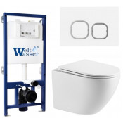 Подвесной унитаз с инсталляцией WeltWasser Bamberg 525 / Merzbach 043 MT-WT / Bamberg WT 10000013623 белый матовый