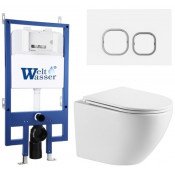 Подвесной унитаз с инсталляцией WeltWasser Bamberg 545 / Merzbach 043 MT-WT / Bamberg WT 10000013626 белый матовый