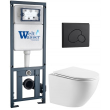Подвесной унитаз с инсталляцией WeltWasser Marberg 410 / Merzbach 043 MT-WT / MAR 410 RD MT-BL 10000011432 белый матовый