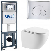 Подвесной унитаз с инсталляцией WeltWasser Marberg 410 / Merzbach 043 MT-WT / MAR 410 RD-CR 10000011430 белый матовый