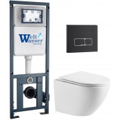 Подвесной унитаз с инсталляцией WeltWasser Marberg 410 / Merzbach 043 MT-WT / MAR 410 SE MT-BL 10000011435 белый матовый