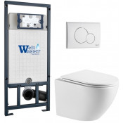 Подвесной унитаз с инсталляцией WeltWasser Marberg 507 / Merzbach 043 MT-WT / MAR 507 RD GL-WT 10000011438 белый матовый