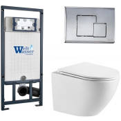 Подвесной унитаз с инсталляцией WeltWasser Marberg 507 / Merzbach 043 MT-WT / MAR 507 SE-CR 10000011440 белый матовый