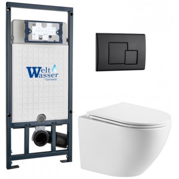 Подвесной унитаз с инсталляцией WeltWasser Marberg 507 / Merzbach 043 MT-WT / MAR 507 SE MT-BL 10000011442 белый матовый