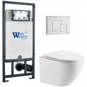 Подвесной унитаз с инсталляцией WeltWasser Marberg 507 / Merzbach 043 MT-WT / MAR 507 SE GL-WT 10000011441 белый матовый