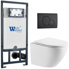 Подвесной унитаз с инсталляцией WeltWasser Marberg 507 / Merzbach 043 MT-WT / MAR 507 RD MT-BL 10000011439 белый матовый