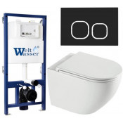 Подвесной унитаз с инсталляцией WeltWasser Bamberg 525 / Merzbach 043 XL GL-WT / Bamberg BL 10000013790 белый глянцевый