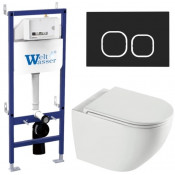 Подвесной унитаз с инсталляцией WeltWasser Bamberg 460 / Merzbach 043 XL GL-WT / Bamberg BL 10000013786 белый глянцевый