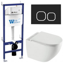 Подвесной унитаз с инсталляцией WeltWasser Bamberg 460 / Merzbach 043 XL GL-WT / Bamberg BL 10000013786 белый глянцевый