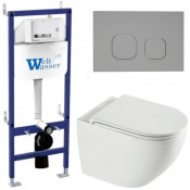 Подвесной унитаз с инсталляцией WeltWasser Bamberg 460 / Merzbach 043 XL GL-WT / Bamberg CR 10000013787 белый глянцевый
