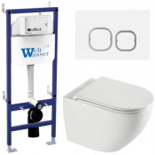 Подвесной унитаз с инсталляцией WeltWasser Bamberg 460 / Merzbach 043 XL GL-WT / Bamberg WT 10000013788 белый глянцевый