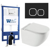 Подвесной унитаз с инсталляцией WeltWasser Bamberg 545 / Merzbach 043 XL GL-WT / Bamberg BL 10000013794 белый глянцевый