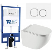 Подвесной унитаз с инсталляцией WeltWasser Bamberg 545 / Merzbach 043 XL GL-WT / Bamberg WT 10000013796 белый глянцевый