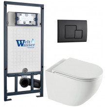 Подвесной унитаз с инсталляцией WeltWasser Marberg 507 / Merzbach 043 XL GL-WT / MAR 507 SE MT-BL 10000013809 белый глянцевый