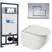 Подвесной унитаз с инсталляцией WeltWasser Marberg 507 / Merzbach 043 XL GL-WT / MAR 507 SE-CR 10000013810 белый глянцевый