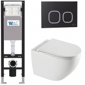 Подвесной унитаз с инсталляцией WeltWasser Amberg 350 / Merzbach 043 XL GL-WT / Amberg RD-BL 10000013756 белый глянцевый