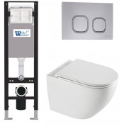 Подвесной унитаз с инсталляцией WeltWasser Amberg 350 / Merzbach 043 XL GL-WT / Amberg RD-CR 10000013757 белый глянцевый