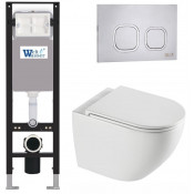 Подвесной унитаз с инсталляцией WeltWasser Amberg 350 / Merzbach 043 XL GL-WT / Amberg RD-MT CR 10000013758 белый глянцевый