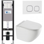 Подвесной унитаз с инсталляцией WeltWasser Amberg 350 / Merzbach 043 XL GL-WT / Amberg RD-WT 10000013759 белый глянцевый